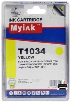 Картридж для (T1034) EPSON St Office T40W/600FW/610FW Yellow (14ml, Pigment) MyInk SAL