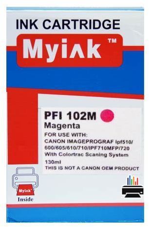 Картридж для CANON PFI-102M IPF 500/600/700 Magenta 130ml, Dye) MyInk в Москве