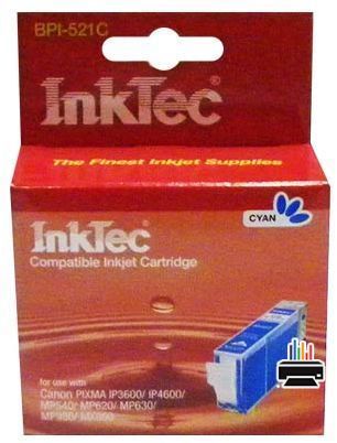 Картридж для CANON CLI-521C PIXMA iP3600/4600/MP540/620/630/980 Cyan InkTec в Москве с гарантией