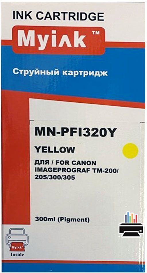 Картридж для CANON PFI-320Y TM-200/205/300/305 Yellow (300ml, Pigment) MyInk