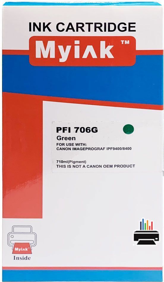 Картридж для CANON PFI-706G IPF 8400/8400S/8400SE/9400/9400S Green (710 ml) MyInk