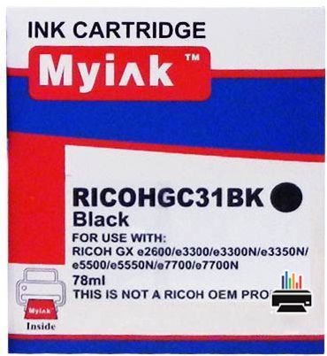 Картридж гелевый для RICOH Aficio GX e5550N type GC 31KH Black (78ml, Pigment) MyInk