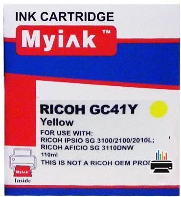 Картридж гелевый для RICOH Aficio SG2100/3110 type GC 41Y Yellow (22ml) MyInk