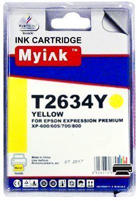 Картридж для (T2634) Epson Expression Premium XP-600/XP-605/XP-700/XP-800 Yellow (13,8ml, Dye) MyInk SAL