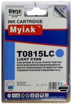 Картридж для (T0815/T0825) EPSON R270/390/RX590/TX700/1410 Light Cyan (16ml, Dye) MyInk
