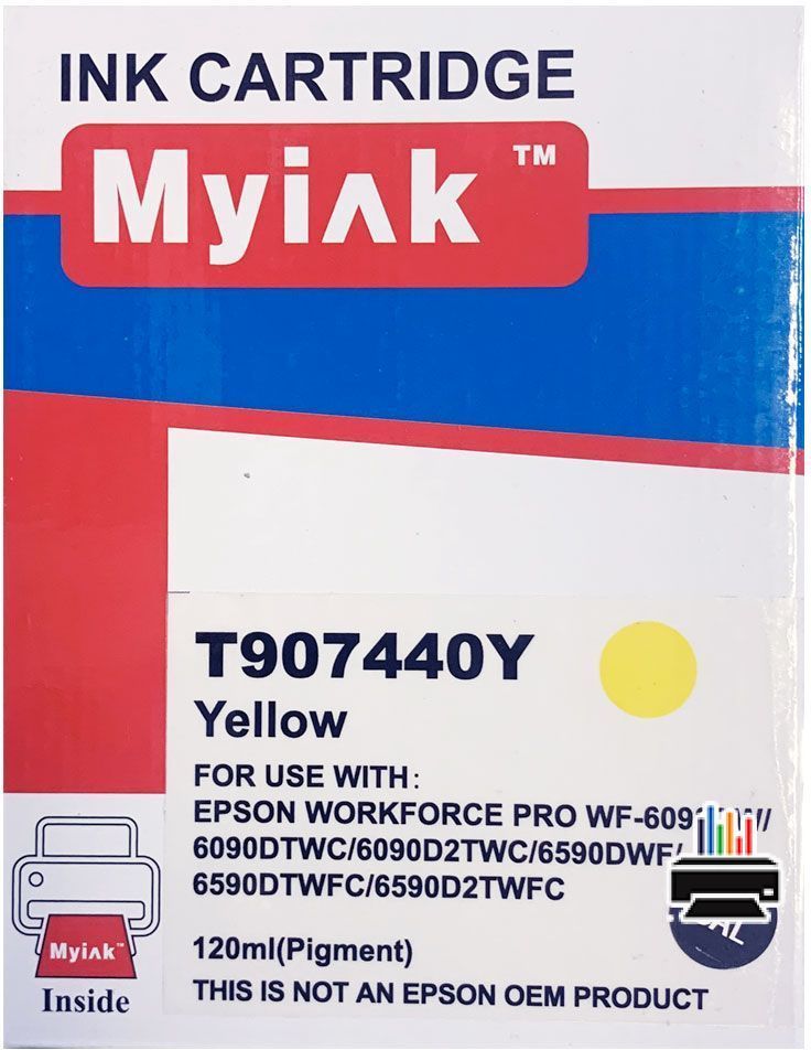 Картридж для (T9074) EPSON WorkForce WF-6090DW/ WF-6590DWF Yellow (120ml, Pigment) MyInk SAL в Москве